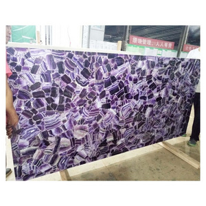 Luxury Semi-Precious Stone Marble Quartz Amethyst Worktop Countertop Purple Countertops Vanity Tops