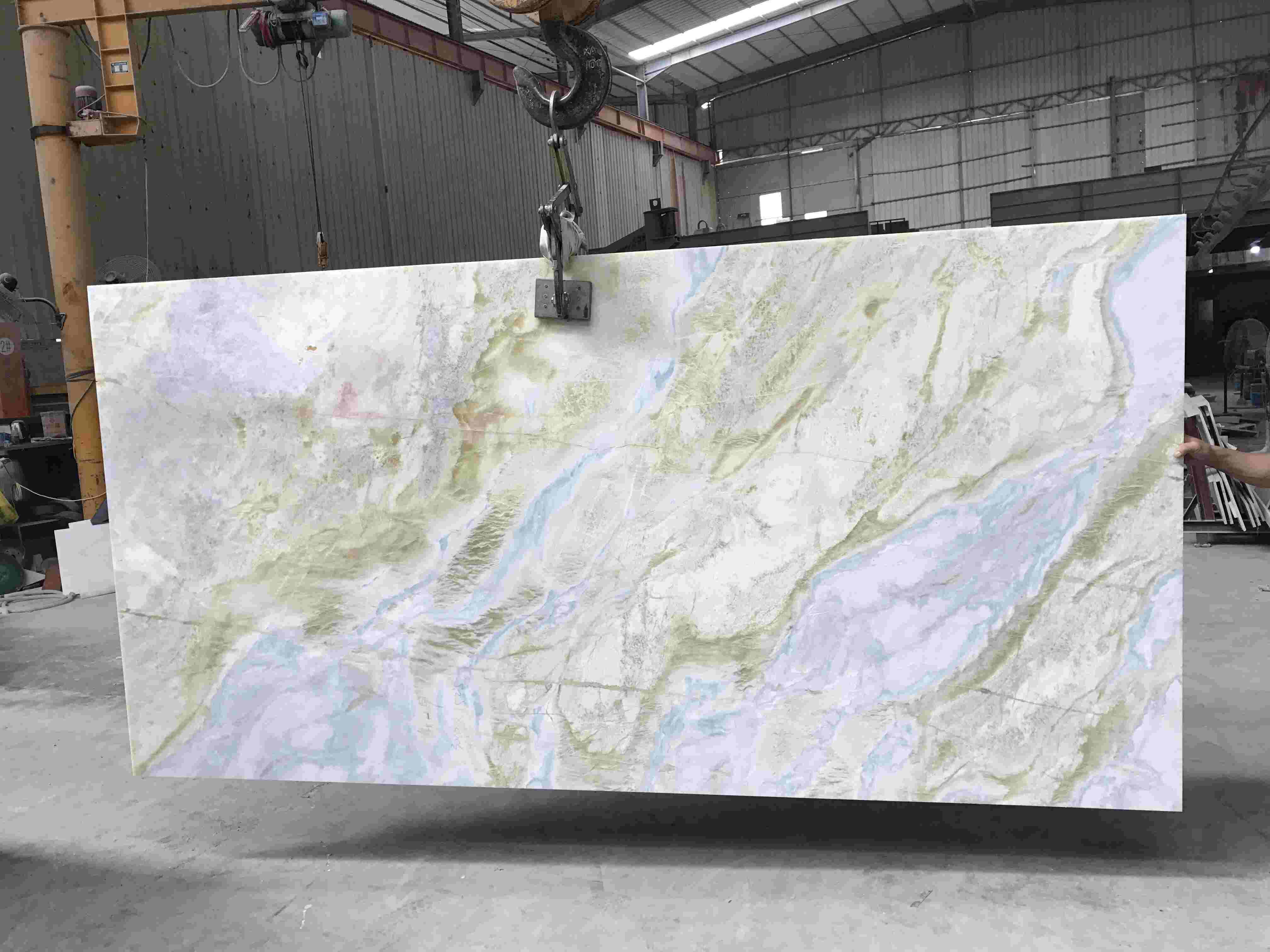 Selling  Blue River Natural Stone Jade Marble Backlit Translucent Onyx Background  Wall Tile Sheet Panel