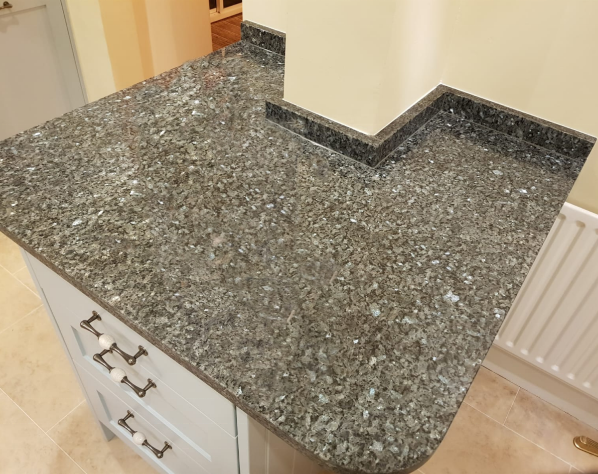 Polished Blue Pearl Granite Slabs For Coffee Table Top Granite Kitchen Countertop Half Bullnose Edges For Kitchen