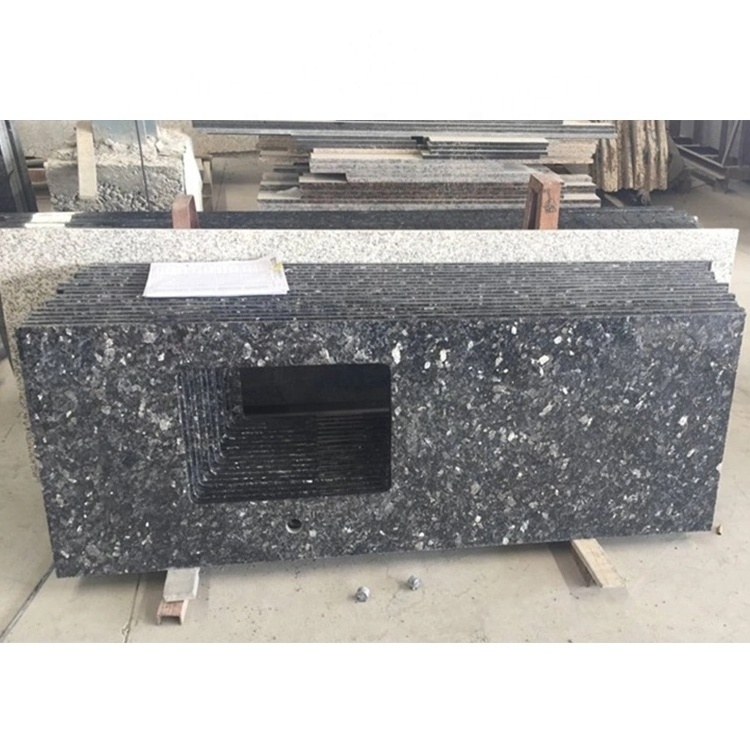 Luxury Norway Natural Blue Pearl Granite Slab For Kitchen Island Countertop