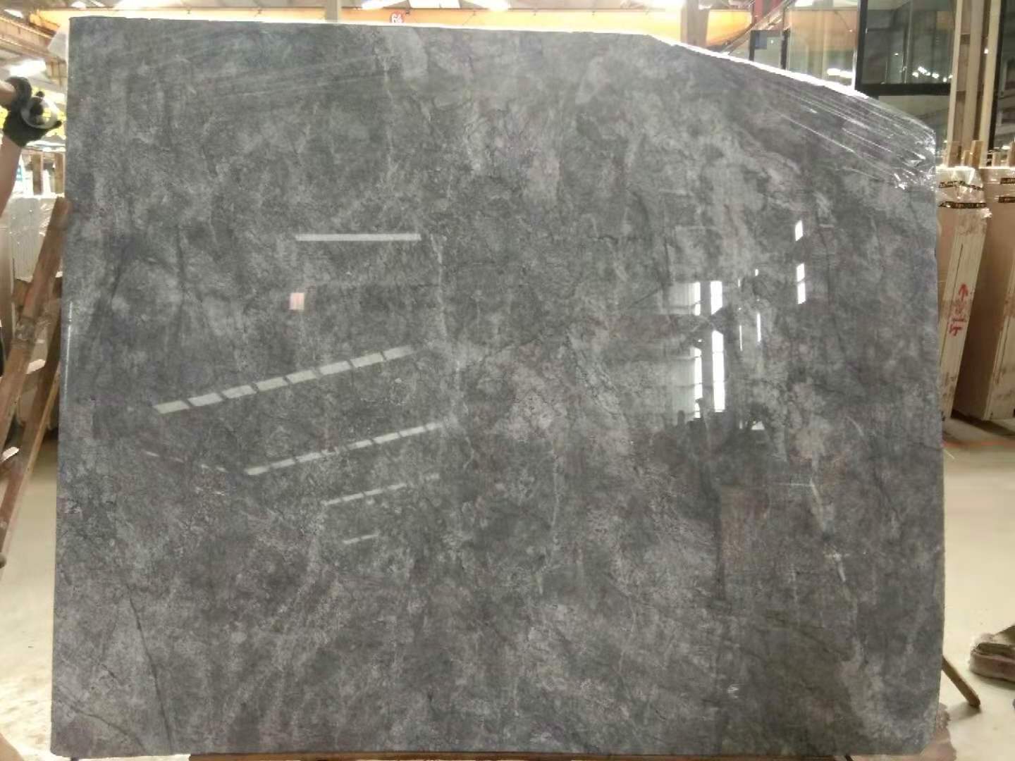 Stock Arrival Turkey Blue Snow Grey Polished Marble for Big Slabs Floor Wall Tiles Kitchen Countertop