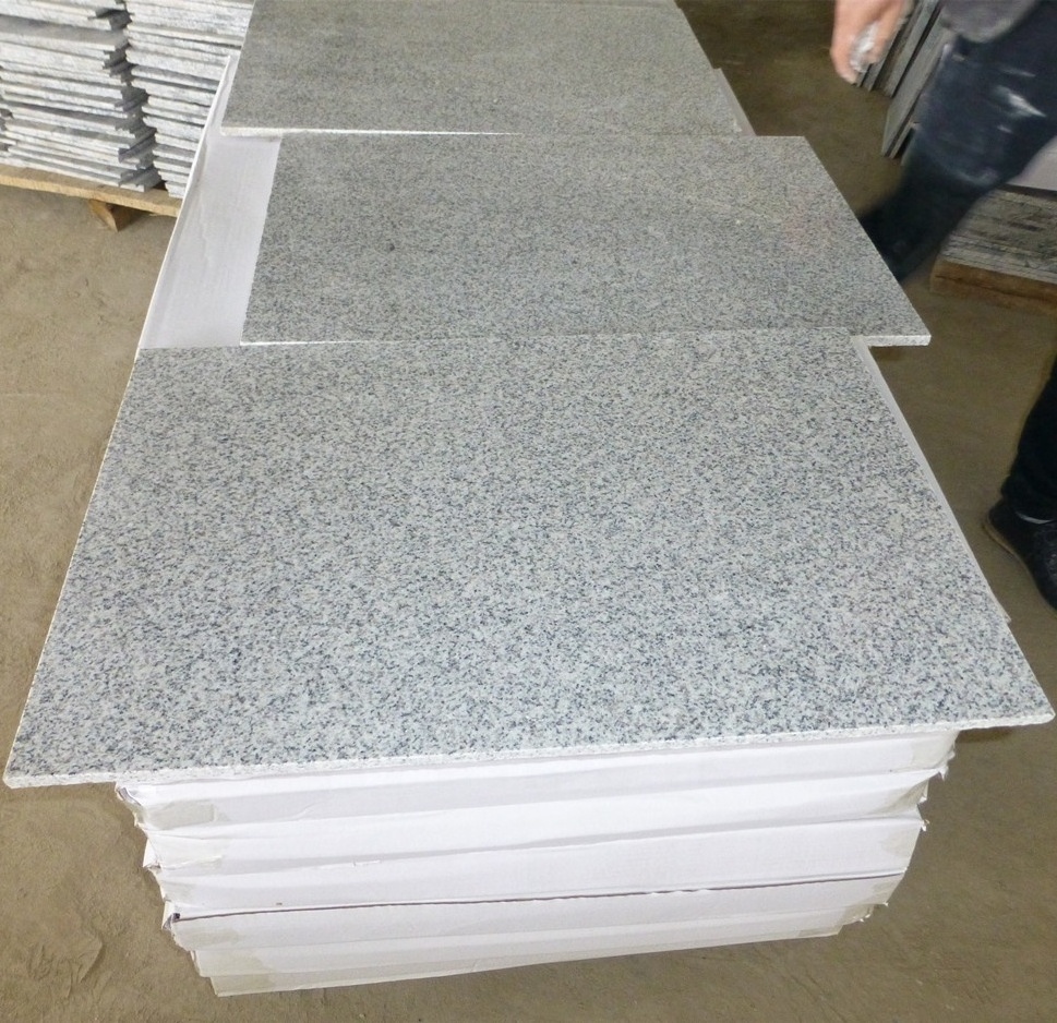 Granite Stairs Step With Grooves Polished G603 Light Grey Granite For Stairs