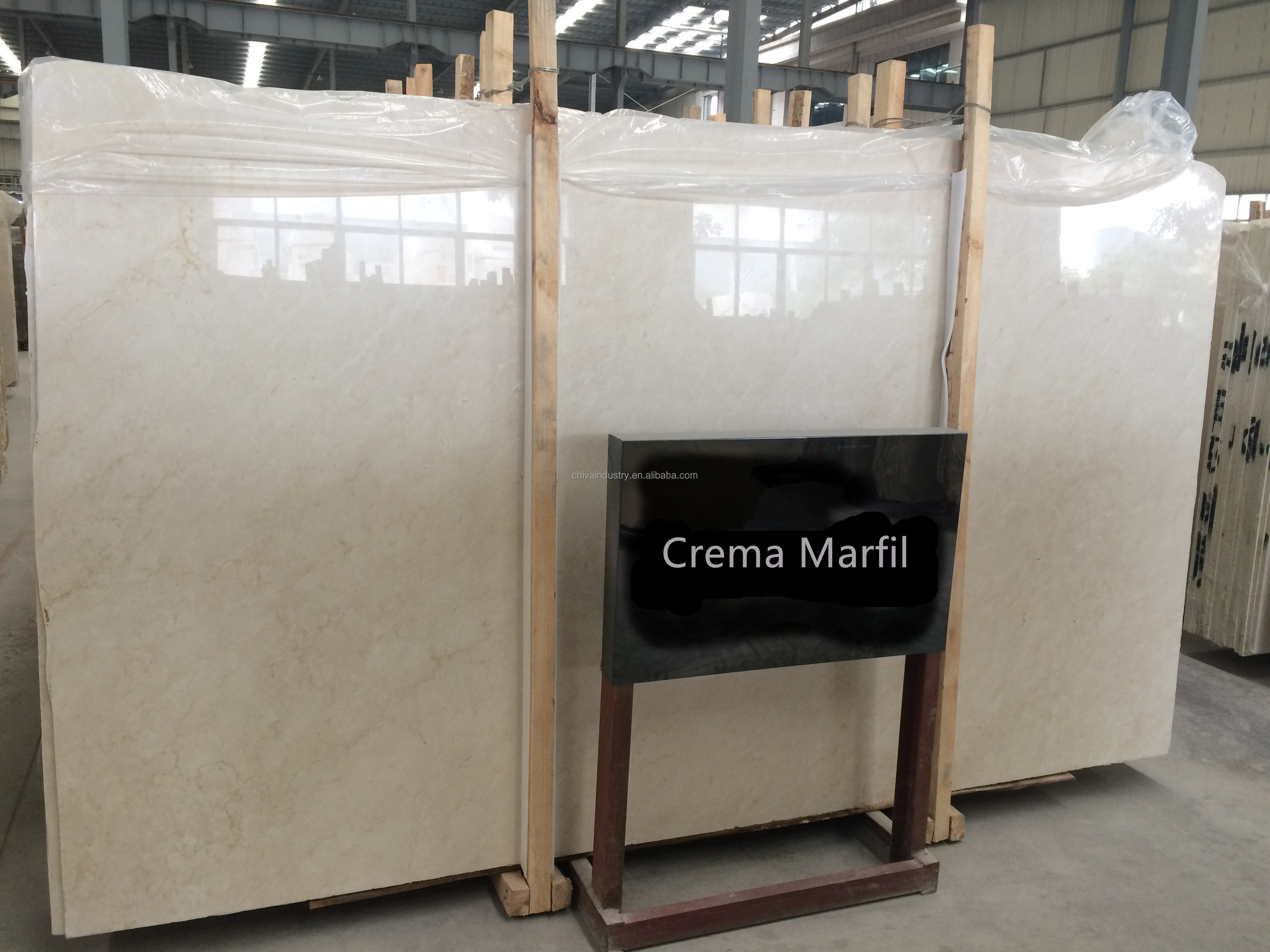 Spain Yellow Crema Marfil Marble Slabs Natural Stone Tiles For Interior Floor Wall