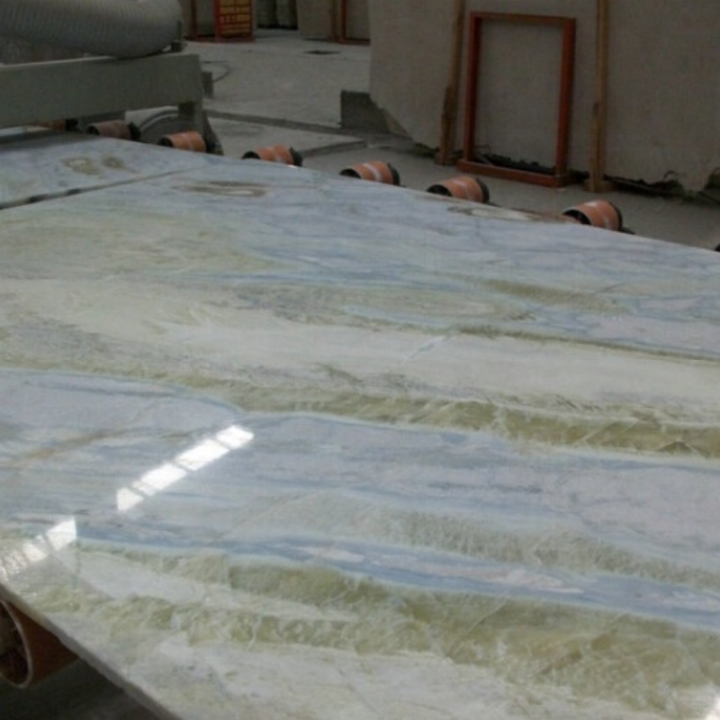 Natural Sky Blue Onyx Slab Cyan Light Green Blue Onyx Stone Slab