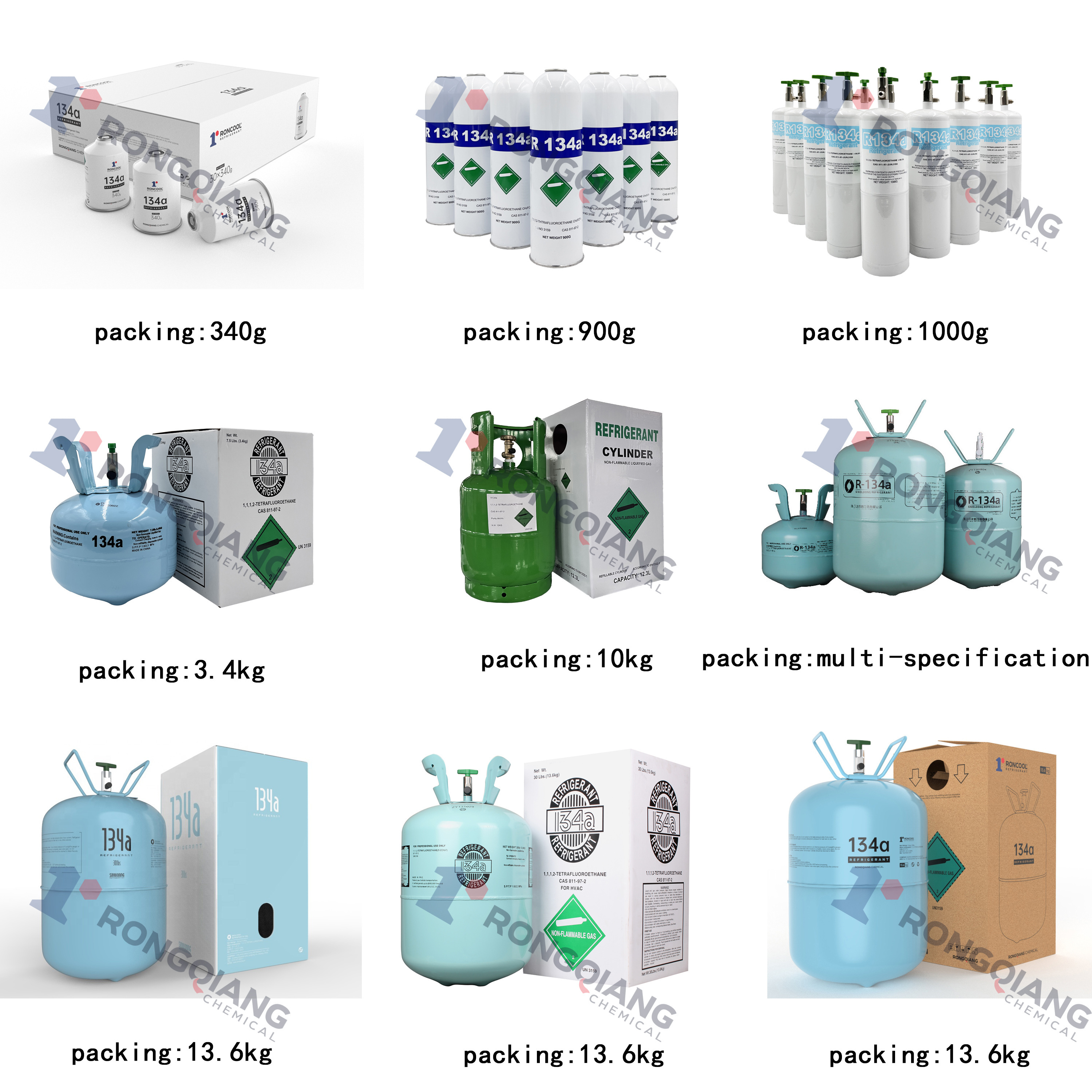 Manufacturer direct refrigerant R134a  13.6kg high purity R134A refrigerant gas price for sale for automobile use