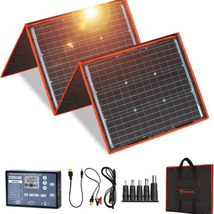 160W 18V Portable Solar Panel Kit Folding Solar Charger with USB Outputs for 12v Batteries Power Station AGM RV Camping Trailer