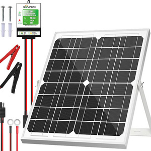 Solar Panel Kit 20W 12V Solar Battery Trickle Charger Maintainer Upgrade Controller Adjustable Mount Bracket for Boat Car RV