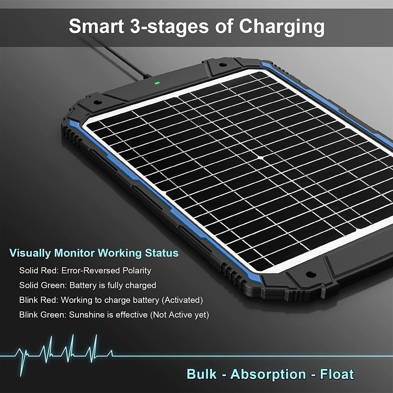 Waterproof 12V 20W Solar Battery Charger Maintainer MPPT Charge Controller 20 W Solar Panel Trickle Charging Kit for Car Boat RV