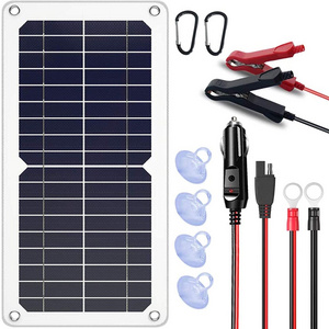 10W 12V Portable Solar Battery Charger Maintainer Solar Panel Intelligent Charge Controller Solar Powered Charger for Car RV