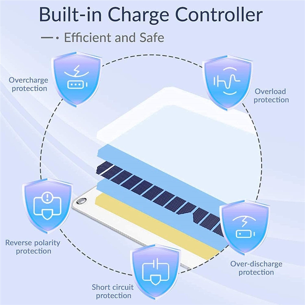 10W 12V Portable Solar Battery Charger Maintainer Solar Panel Intelligent Charge Controller Solar Powered Charger for Car RV