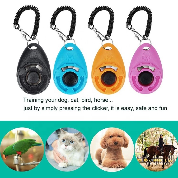 Portable Pets Training Clicker Animal Behavior Aids Diet Button Trainer Professional Indoor Outdoor Pet Dog Training Supplies