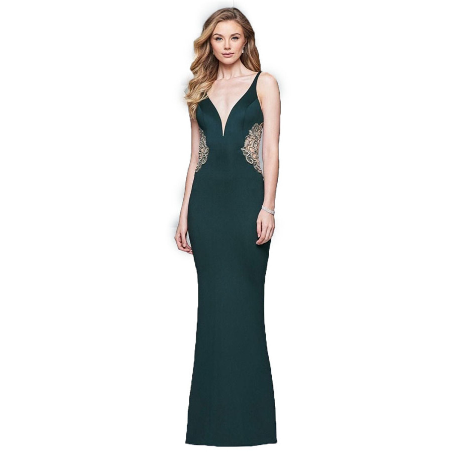 OEM Mother Of The Bride Evening Dress Embroidery Elegant Emerald Green Evening Dresses