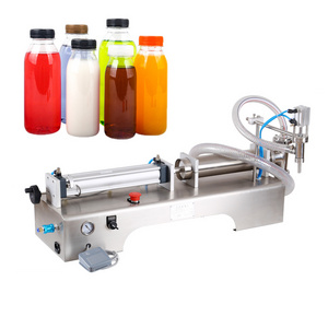 Good price manual automatic 1/2/4 nozzles cosmetic liquid water soap shampoo milk beverage juice glass bottle filling machine