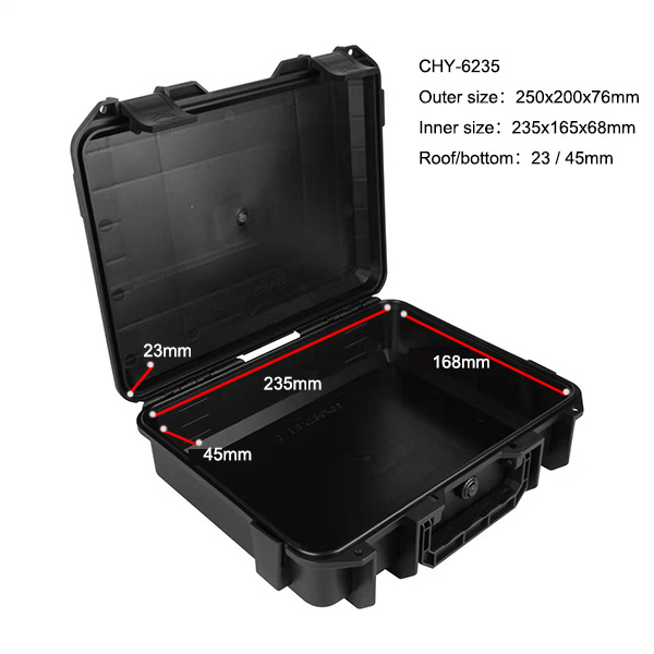 plastic foam lined case 235x165x68mm Polypropylene  Portable PP case with foam small hard plastic case