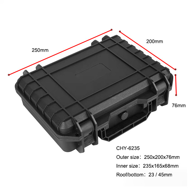 plastic foam lined case 235x165x68mm Polypropylene  Portable PP case with foam small hard plastic case