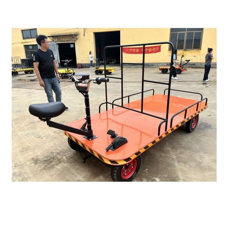 heavy load Four-Wheel Electric Lift Truck Flat Moving Stacker Vehicle Electric Scooter Cargo Electric Platform Reliable Motor