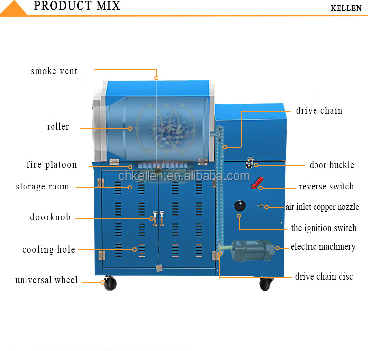 High quality Grain/cocoa Bean/almond Nut Roaster/peanut Roasting Machine