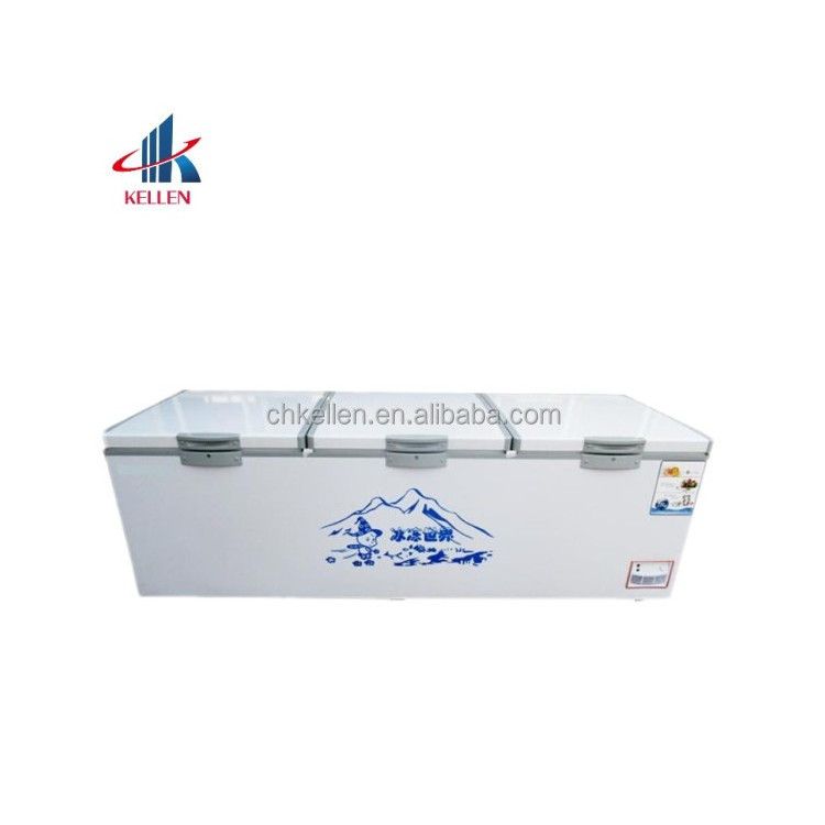 500L Commercial Horizontal Deep Freezer Refrigerator Top Open Foam Door Chest Freezer Cold Room Freezer For Sale