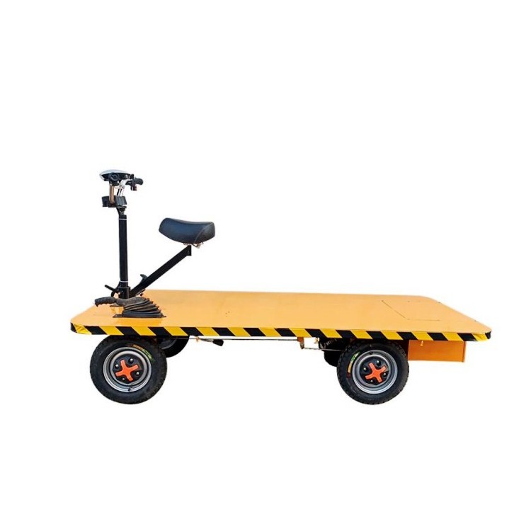 Electric heavy duty platform trolley flatbed cargo cart transfer wagon for workshop market luggage trolley