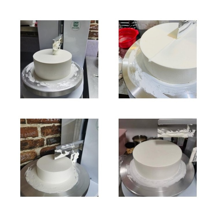 oem birthday cake cream icing coating machine breacake icing machine cake icing turntable electric