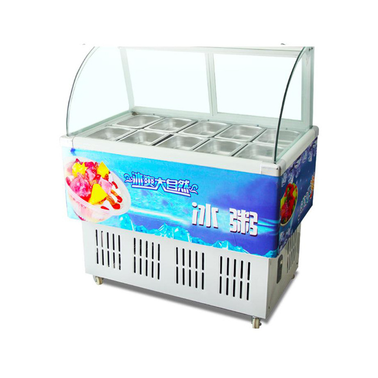 Countertop Popsicle Display Freezer Showcase of Hard Ice Cream Refrigerator Cabinet