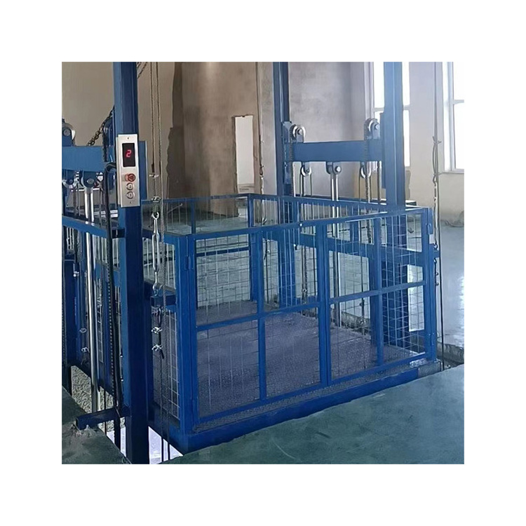 Electric small cargo lift hydraulic cargo elevator wall mounted freight elevator vertical goods lift for outdoor indoor