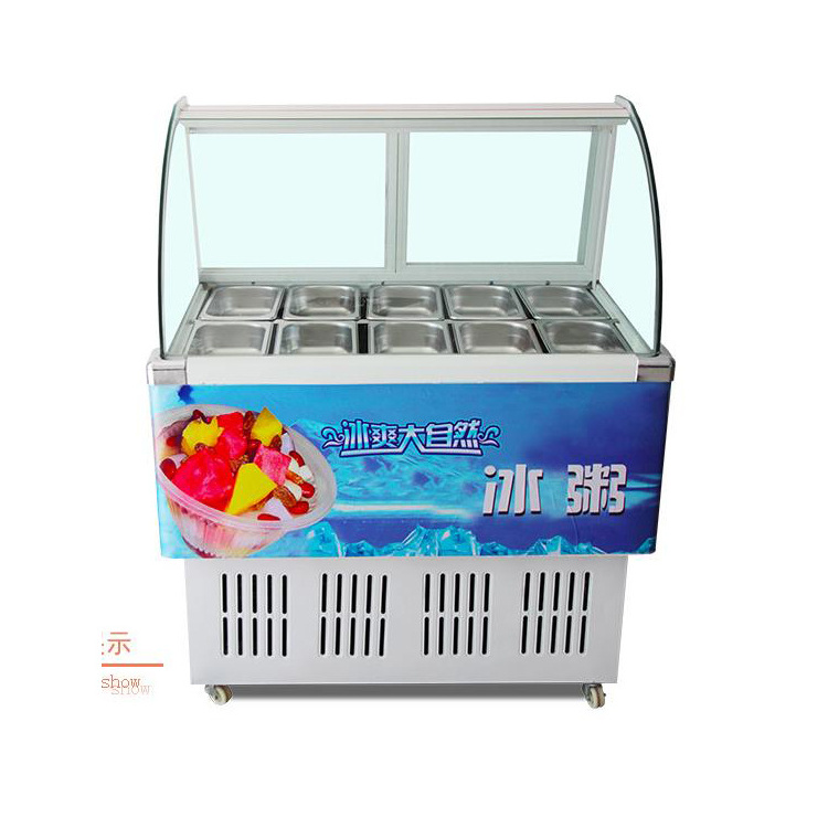 Countertop Popsicle Display Freezer Showcase of Hard Ice Cream Refrigerator Cabinet