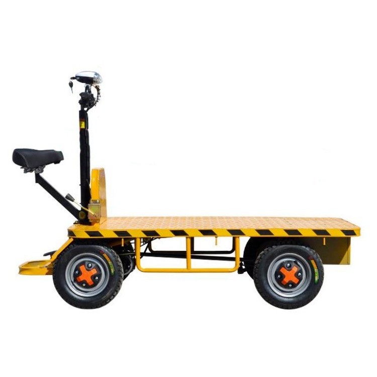 Electric heavy duty platform trolley flatbed cargo cart transfer wagon for workshop market luggage trolley