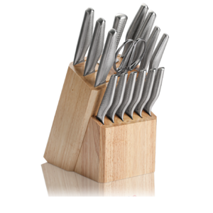 Germany Stainless Steel 16 Pieces Kitchen Knives Knife Block Set With Knife Sharpener