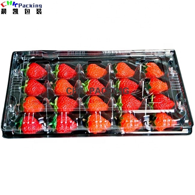 CHK packing  transparent PET recycle heart shape plastic fruit strawberry punnet for cherry tray