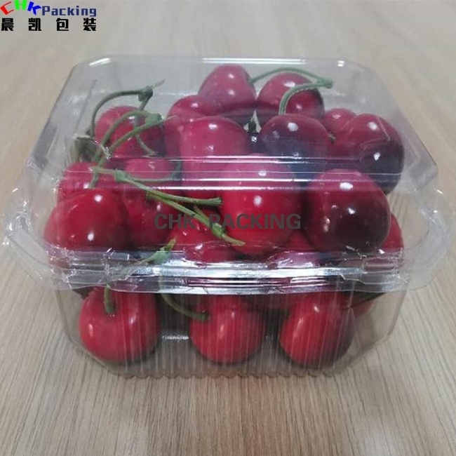 CHK packing  transparent PET recycle heart shape plastic fruit strawberry punnet for cherry tray