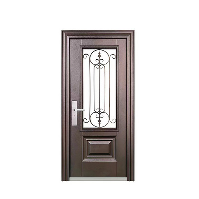 Front entry glass iron door modern steel door designs exterior cast iron door