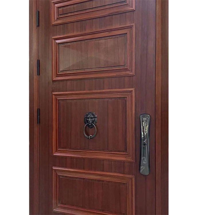 Chinese Entrance Armored Steel Door One and Half Design Exterior Front Double Doors for Houses