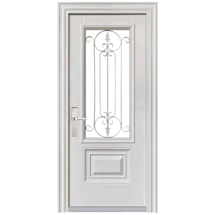 Front entry glass iron door modern steel door designs exterior cast iron door