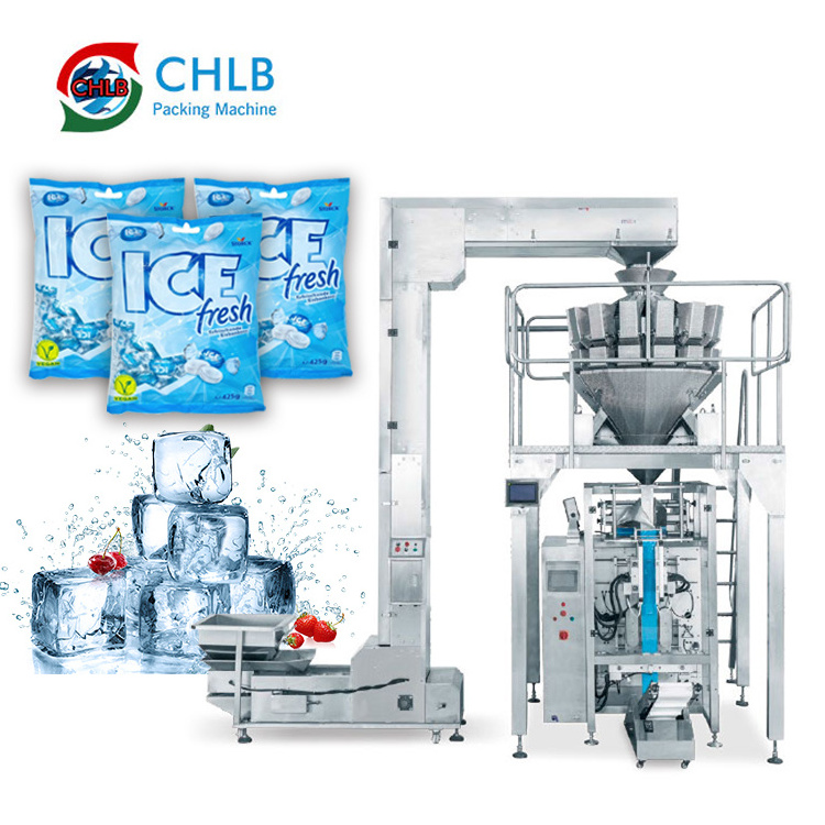 Automatic Weighing 1KG 2KG 5KG Ice Cube Bag Packaging Machine With Waterproof Type Ice Cube Ice Tube Bag Packing Machine