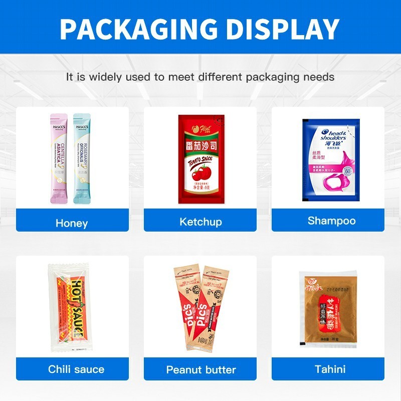 Automatic tomato paste Liquid Sachet Filling Packaging Machine Shaped Bag Stick Ketchup Sauce Packing Machine