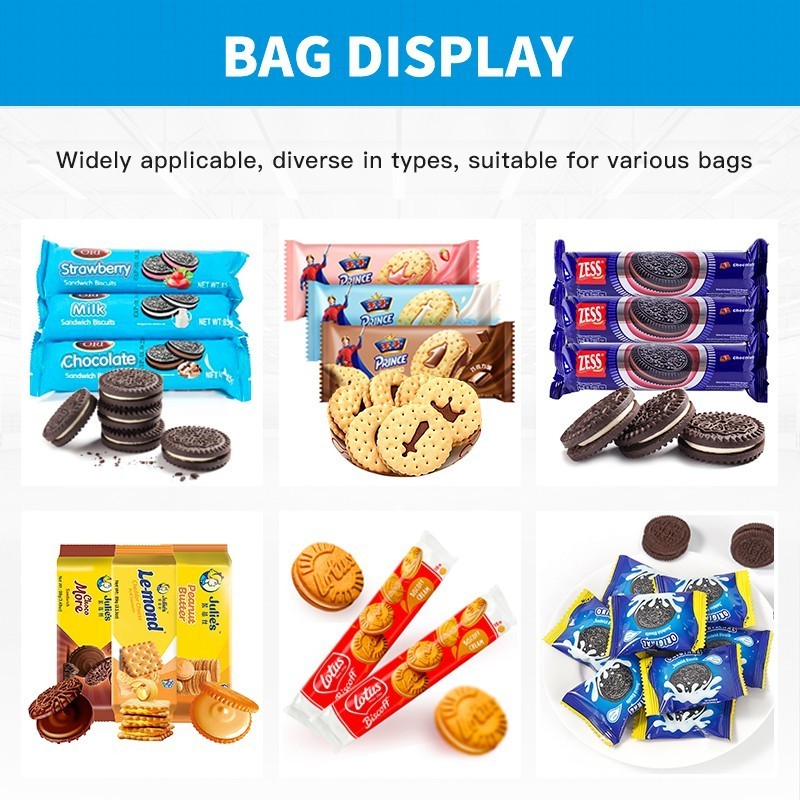 Easy Operate cookie packing machine chocolate bar cake packing line Horizontal Sandwich Biscuit cracker packaging line