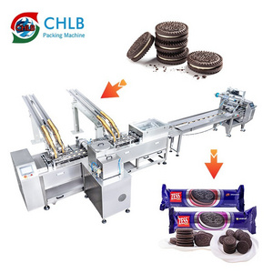 Easy Operate cookie packing machine chocolate bar cake packing line Horizontal Sandwich Biscuit cracker packaging line