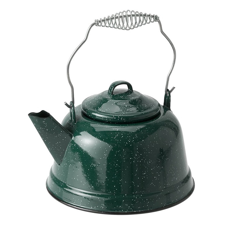 2.5L outdoor camping 10 cup blue green speckled color turkish tea water coffee kettle pot with percolator