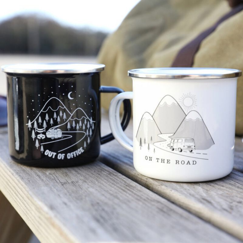 Eco Friendly Chinese Manufacturer Large Size Custom Design Print Logo Outdoor Camping Enamel Coffee Mug for Promotional Gifts