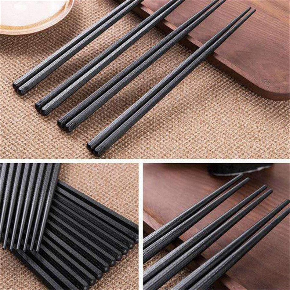 Kitchenware 24cm alloy Oem food grade fancy custom logo printed recycled black fiberglass chopsticks