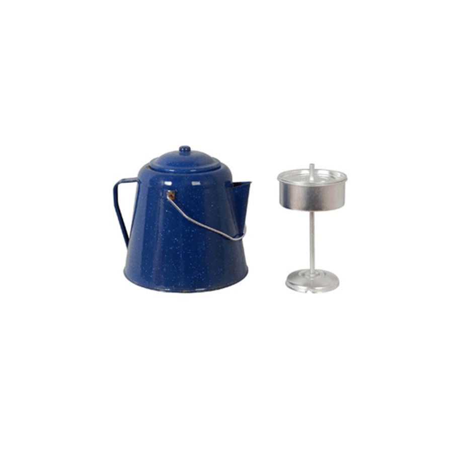 Custom color logo printing carbon steel metal steel enamel camping coffee milk pot with percolator