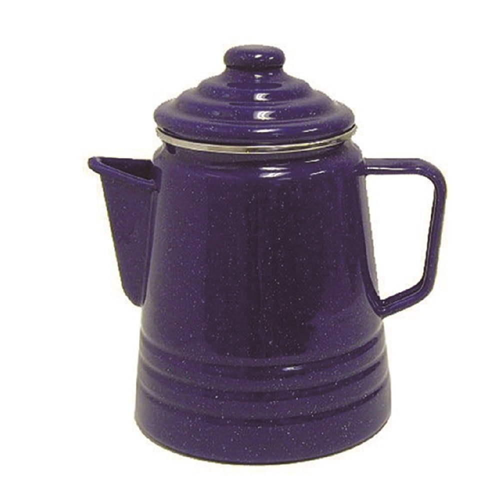 Blue color enamel coffee pot with 4 mugs for camping