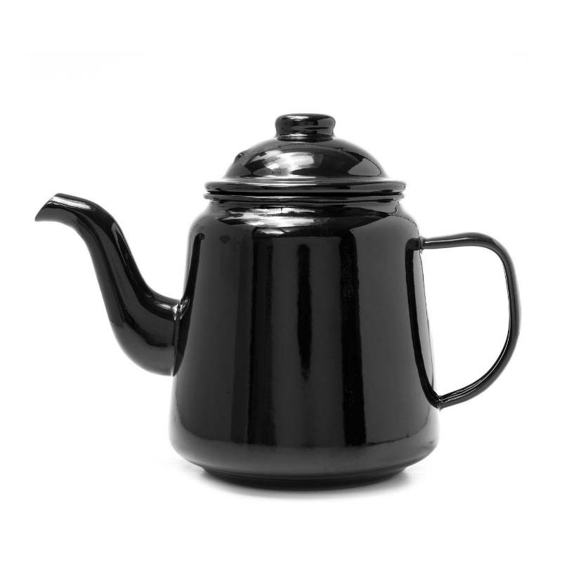 Cheap bulk custom color logo printing carbon steel metal handle enamel tea pot enamel kettle