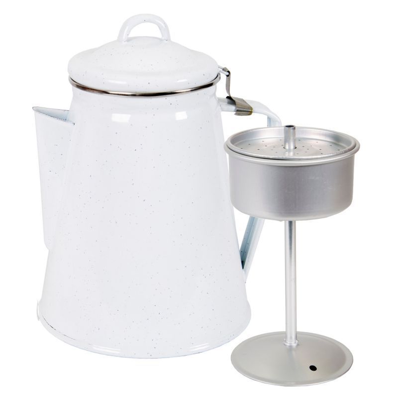 Large size white personalized reusable stacking custom logo color enamel metal steel coffee tea pot with percolator