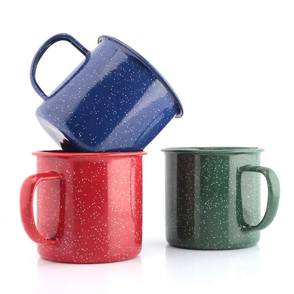 CHL non toxic food safe galaxy colored customized enamel tableware metal steel camping outdoors coffee enamelware mug cup