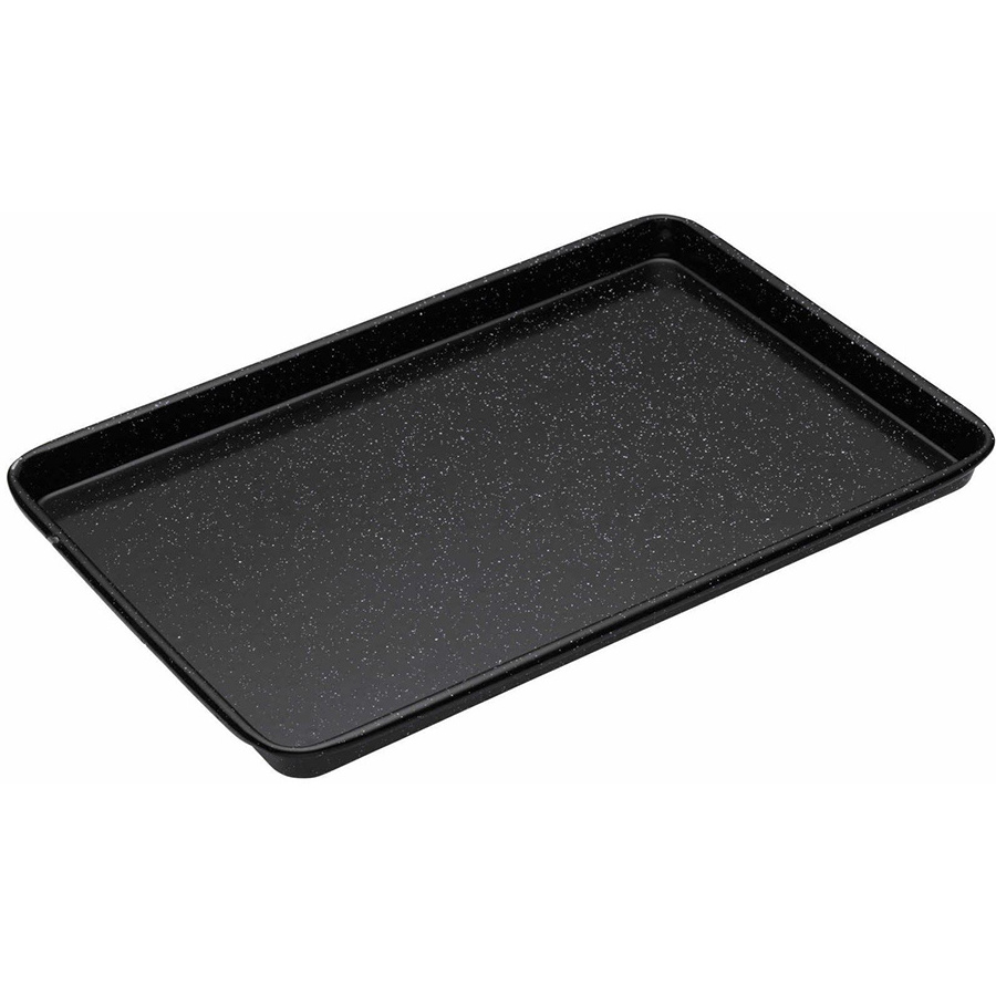 Ceramic enameled cooking meat cookie bread chocolate pizza sushi snack serving metal steel tray with drip pan