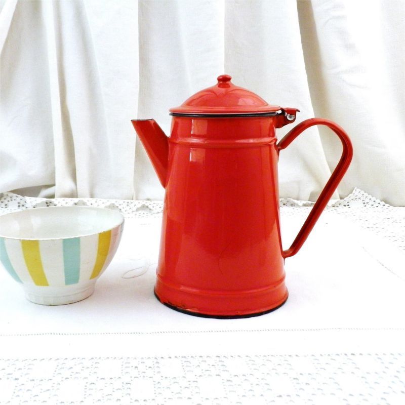 6 Cups 8 Cups Camping Porcelain Enamel Tea Coffee Pot Hot And Cool Water Jug Pot Boiler Coffee Pot With Percolator