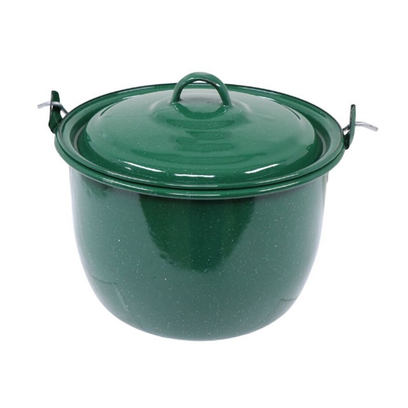 26cm 32cm 36cm blue speckled color Outdoors kitchen cookware enamel Convex Camping water Pot kettle with Lid