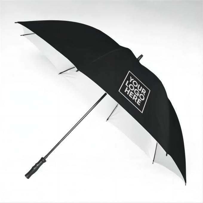 Functional Solar Windproof Umbrella Custom Logo Automatic Open Straight Large Big Golf Umbrella for the rain